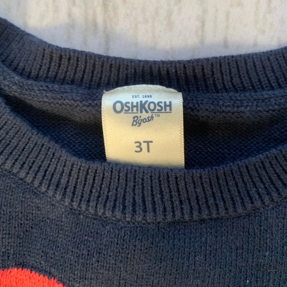 Navy blue knitted sweater with heart/love - Picture 3 of 4